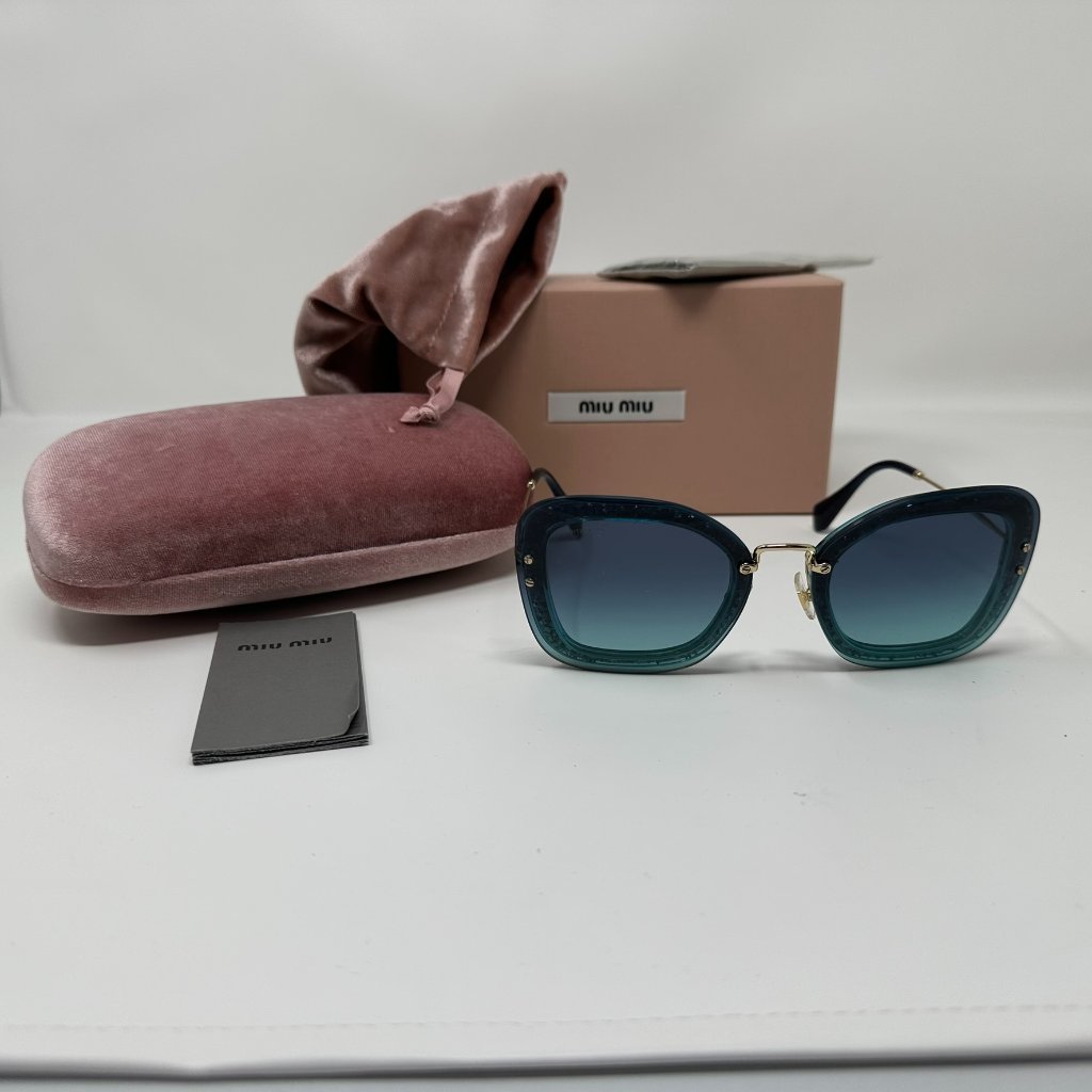 Miu Miu Core Collection Sunglasses Blue Green Gradient Glitter Like New
